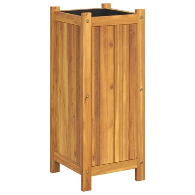 vidaXL Garden Planter Natural Solid Acacia wood Medium Decorative Inlays