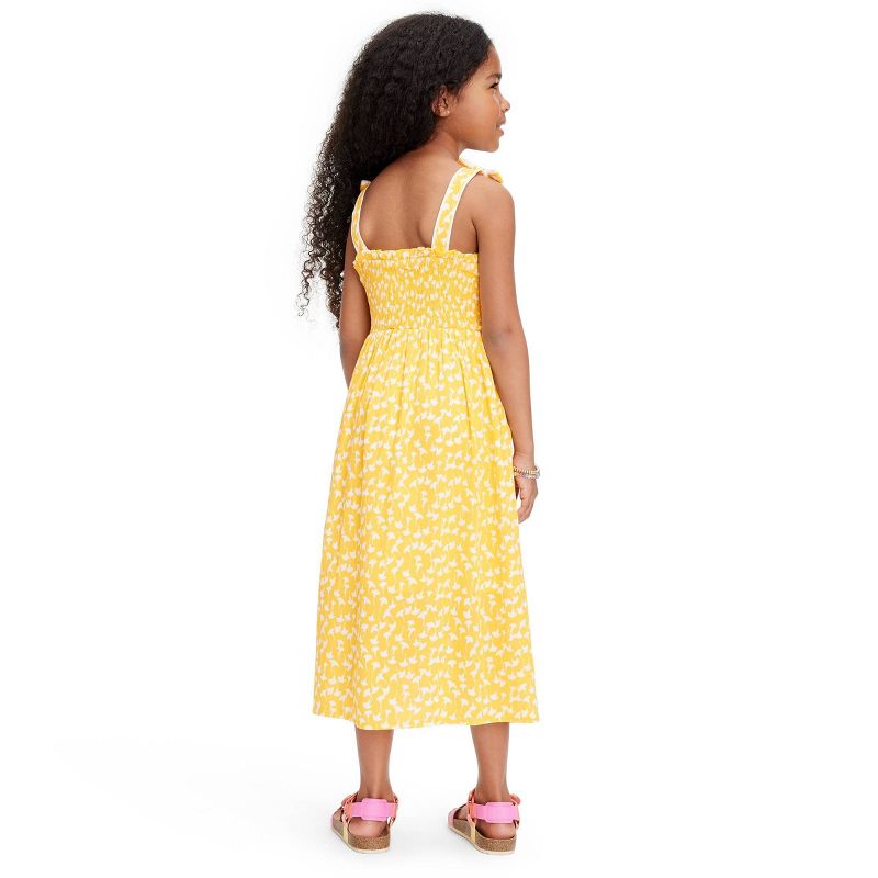 Kids' Smocked Tie Strap Ginkgo Yellow Midi Dress - DVF for Target, 2 of 7