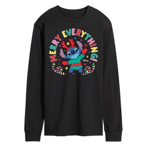 Men's - Lilo and Stitch - Merry Everything Long Sleeve Graphic T-Shirt - 1 of 3