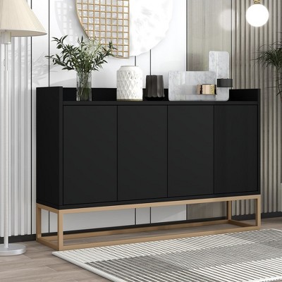 47" Sideboard Buffet Cabinet with Storage, Modern Storage Cabinet with Adjustable Shelves, Wood Media Console Table for Kitchen Living Room