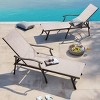 2pc Outdoor Aluminum Adjustable Chaise Lounge Chairs with Arms - Beige - Crestlive Products - image 3 of 4