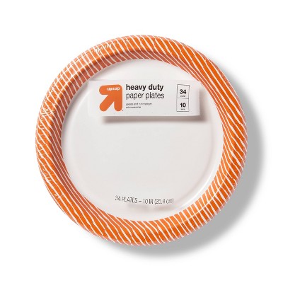 Disposable Dinnerware Plate - Orange & White - 34ct - 10.0" - up & up™