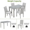 Lyngins 5-Piece Counter Height Dining Table Set – Crystal-Embellished Wooden Square Table & 4 Upholstered Chairs, Faux Wood Grain for Dining Room - 4 of 4