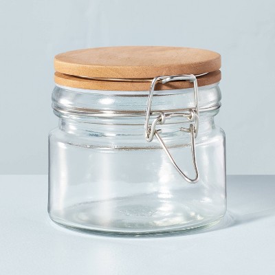 Small 13.5oz Glass & Wood Clamp Pantry Canister - Hearth & Hand™ with Magnolia