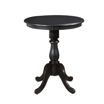 Black 30" Round Wood Pedestal Bar Table