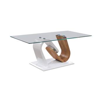Saxon Pedestal Base Coffee Table White - miBasics