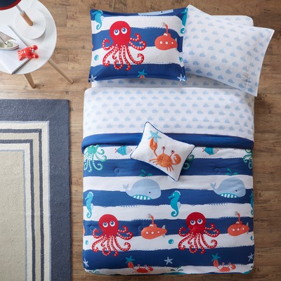 Walter the Whale Blue Bed and Sheet Set (Twin)