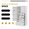 VYNXARIA Tall White Storage Cabinet with Doors & Drawers for Bathroom, Office, and Living Room - 4 of 4