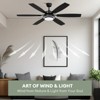 Siljoy 60-in Black Ceiling Fan with black or oak Color Blades Ceiling Fan With Light-Remote Included - 2 of 4