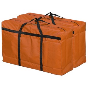 Unique Bargains Foldable Storage Bags with Zipper for Bedding 2 Pcs Orange - 1 of 4