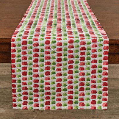 Split P Happy Merry Thumbprint Table Runner - 72''L - Red