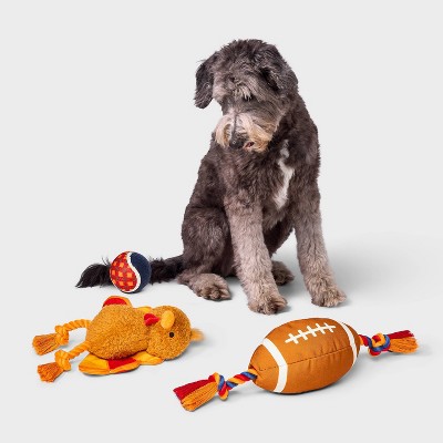 Thanksgiving Dog Ball Plush Toy Set - 3pk - Boots & Barkley™