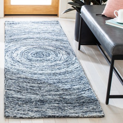 Gray and Blue Hand-Tufted Wool Area Rug