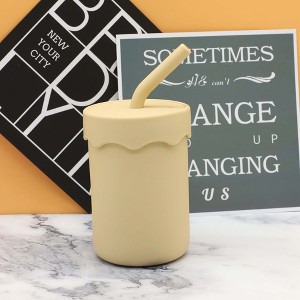 MyKids-Usa Baby Food Grade Silicone Straw Water Cup Training Leakproof Drop Resistant Drinking Cups - 1 of 4