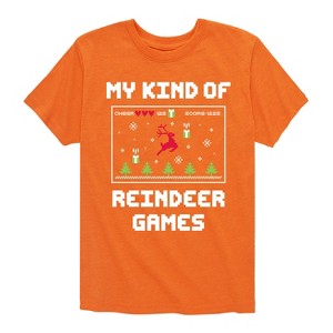 Boys' - Instant Message - My Kind Of Reindeer Games Christmas Short Sleeve Graphic T-Shirt - 1 of 4