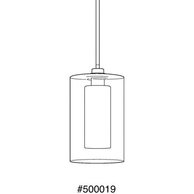 Graphite Double Glass Mini Pendant Light with Etched Shade