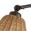 Barnes and Ivy Rowlett Wall Lamp Bronze Plug-in 3" Light Fixture Swing Arm Adjustable Natural Rattan Shade for Bedroom Reading Living Room House - image 3 of 4