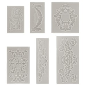 Unique Bargains Rose Silicone Polymer Clay Fondant Template for Crafts Air Dry DIY 6 Pcs - 1 of 4