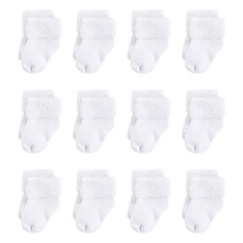 Touched by Nature Baby Unisex Organic Cotton Socks, White Terry
