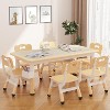 Kids Table and 6 Chairs Set, Height Adjustable Toddler Table and Chair Set, Children Multi-Activity Table for 6, Kids Study Table for Ages 2-8 - 4 of 4