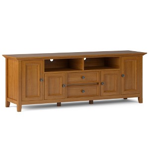 72" Solid Wood Transitional Style TV Media Stand with Cord Management, Adjustable Shelves and Metal Drawer Glides for Living Room - 1 of 4
