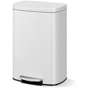 13 Gallon(50 Liter) Stainless Steel Kitchen Trash Can with Soft Close Lid, Step-on Rustproof Garbage Can for Kitchen,  Rear Handle - 1 of 4