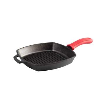Victoria Cast Iron Pizza Crepe Pan, Dosa, Roti Tawa, Budare, 15 Inch, Black  & 12-Inch Cast-Iron Comal Pizza Pan with a Long Handle and a Loop Handle