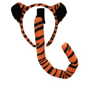 HalloweenCostumes.com One Size Fits Most Women Women's Tiger Ears & Tail Set, Black/Orange - 1 of 1