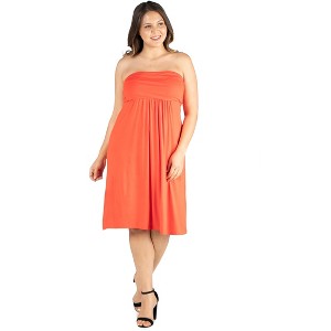 Plus Size Knee Length Strapless Mini Dress - 24seven Comfort Apparel™ - 1 of 4