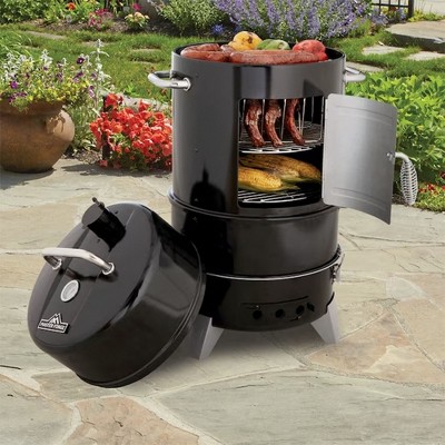 Grill Boss Black Vertical Charcoal Smoker with Grill Cover