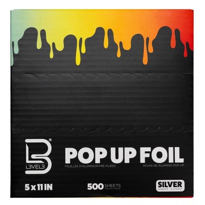 Level 3 Pop Up Foil - Effortless Hair Coloring - Secure Grip - 5" x 10.75" - 500 Aluminum Sheets