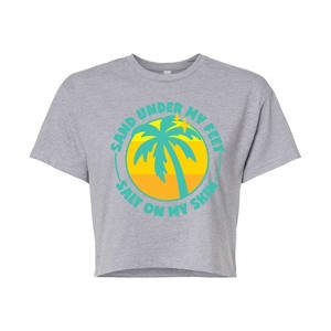 Women's - Instant Message - Sand Under My Feet Cropped Graphic T-Shirt - 1 of 4
