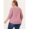 Agnes Orinda Women's Plus Size Stylish Tie Neck 3/4 Ruffle Sleeves Work Office Blouses - 4 of 4