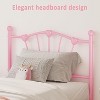 Acekool Kids Metal Bed Frame with Heart Shaped Headboard & Footboard, 11.5" Underbed Storage, Platform Bed, Pink, Twin Size - 4 of 4