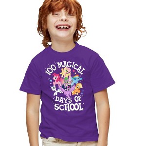 My Little Pony 100 Magical Days Kids T Shirt for Youth Boys and Girls, Purple - 1 of 4