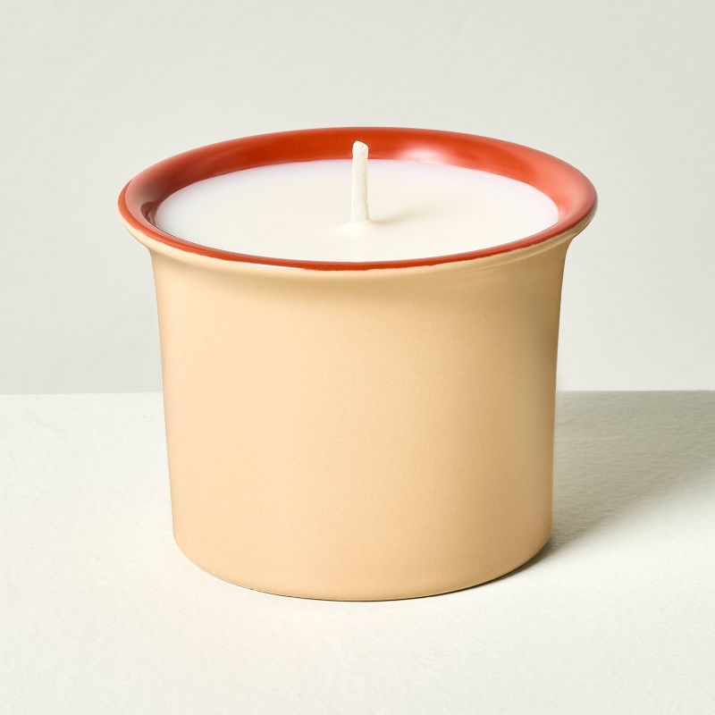 Two-Tone Ceramic Sunkissed Ginger Jar Candle Tan/Red - Hearth & Hand™ with Magnolia, 1 of 5