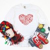 S.W.Smiley Christmas Outline Heart - Women's Garment Dyed Long Sleeve Graphic T-Shirt - 3 of 4