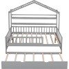 GustoWave 77.6'' x 57.8'' Wooden House Bed Frame with Trundle, Full Size Wood Playhouse Bed Frame with Roof Design & Storage Shelves, Gray - 4 of 4