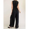 Women's Satin Pleated Jumpsuit - GLAM - 3 of 4