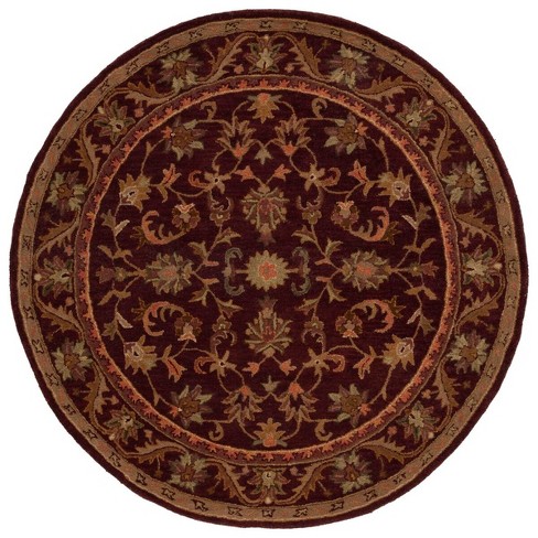 Antiquity At52 Hand Tufted Area Rug - Red/gold - 6' Round - Safavieh ...