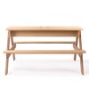 37.00"Kids Outdoor 3-in-1 Wooden Picnic Table With Umbrella, Convertible Sand & Wate,Gray - 3 of 4