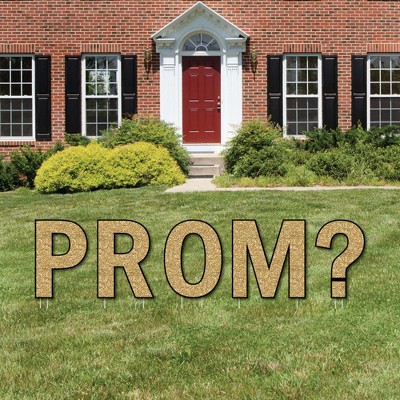 Big Dot of Happiness Promposal - Yard Sign Outdoor Lawn Decorations - Prom Proposal Yard Signs - Prom?