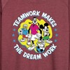 Women's - Disney - Teamwork Group Lightweight French Terry Wide Neck Long Sleeve Shirt - 2 of 4
