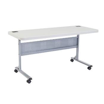 24"x60" Flip-N-Store Training Table Speckled Gray - Hampden Furnishings
