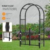 VINGLI Garden Arbor with Gate, PVC Wedding Arch for Ceremony Party, Trellis for Climbing Plants Outdoor for Backyard, Lawn - 4 of 4