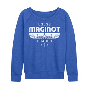 Women's - Alien: Earth - Uscss Maginot Lightweight French Terry Wide Neck Long Sleeve Graphic Shirt - 1 of 3