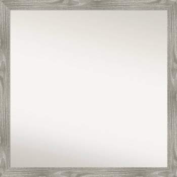 29" x 29" Non-Beveled Dove Gray Wash Square Wall Mirror - Amanti Art