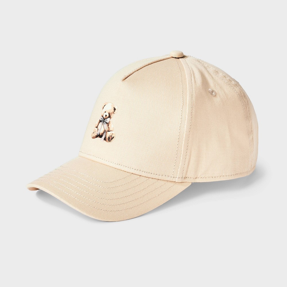 Girls' Teddy Bear Baseball Hat - Tan