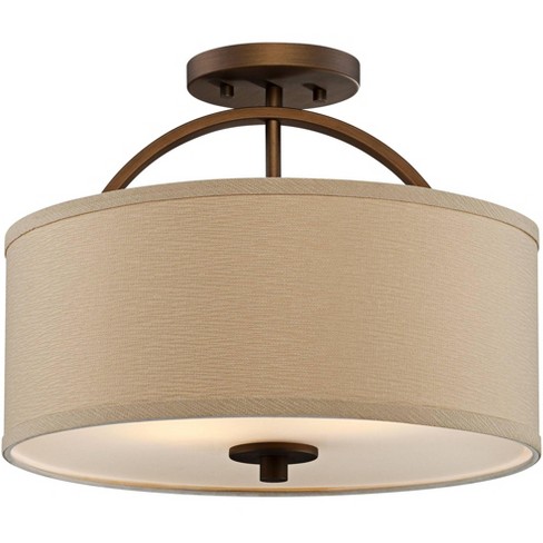 Possini Euro Design Rustic Farmhouse Ceiling Light Semi Flush