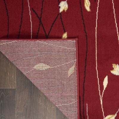 Handmade Red Floral Rectangular Synthetic 5' x 7' Area Rug